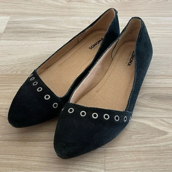 Sonoma Black Flats with Silver Accents - Picture 2 of 5